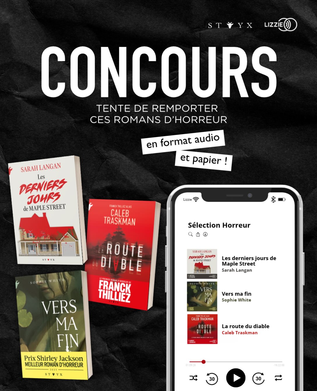 les trois livres audio et leurs versions papier
