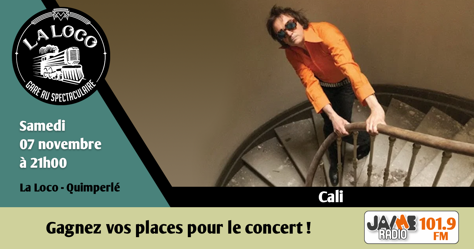 vos places pour le concert de Cali à La Loco