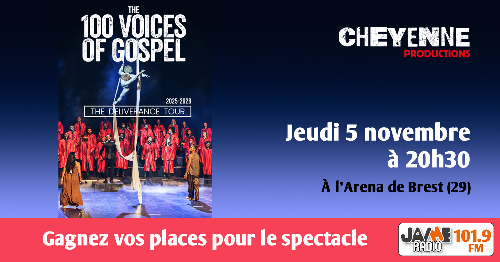 vos places pour le spectacle musical « The 100 Voices of Gospel »